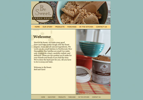 Be Sweet Cookie Dough web site